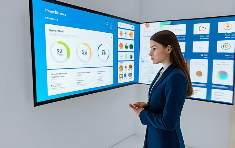 A professional individual, fully clothed in a modest business casual outfit, stands contemplatively in a sleek, modern digital marketplace. They are looking at a holographic interface displaying various product options and subtle numerical cues. The lighting is clean and bright, highlighting the interaction. The pose is natural, conveying a moment of decision. perfect anatomy, correct proportions, natural pose, well-formed hands, proper finger count, natural body proportions, safe for work, appropriate content, fully clothed, appropriate attire, professional dress, modest clothing, professional photography, high quality.