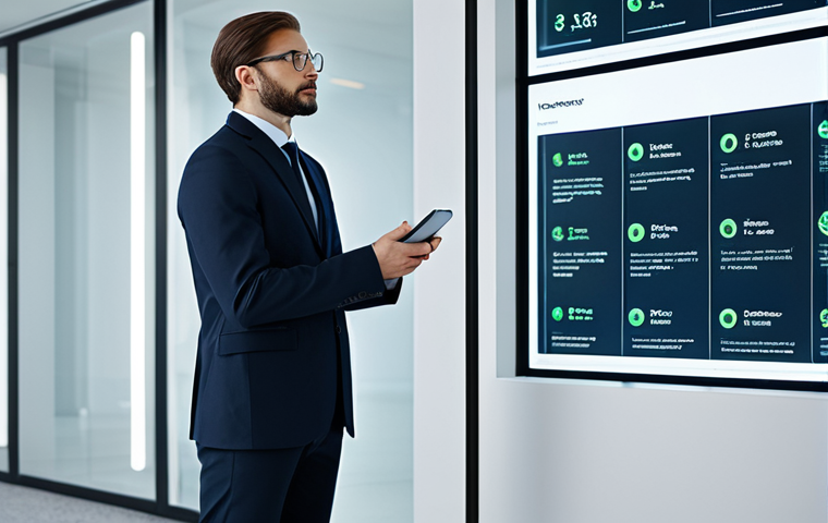 A thoughtful professional, fully clothed in a modest business suit, stands in a brightly lit, modern office contemplating a choice on a sleek digital interface. A subtle, almost imperceptible visual cue on the screen gently guides their gaze towards a specific option, representing the 'invisible push' of behavioral economics. The background is clean and minimalist, suggesting a controlled environment. High-resolution, professional photography, perfect anatomy, correct proportions, well-formed hands, natural body proportions, natural pose, safe for work, appropriate content, fully clothed, professional dress, family-friendly.