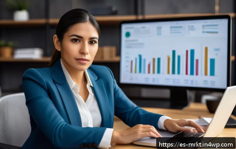 신뢰와 행동경제학의 연관성 - A confident Hispanic businesswoman in her early 30s, dressed in smart casual attire, sitting at a mo...