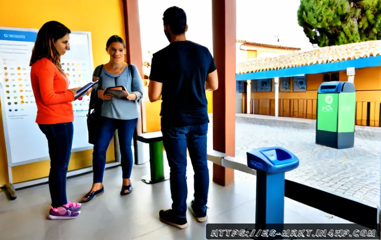 행동경제학적 캠페인 효과 분석 - Photorealistic behavioral economics campaign analysis in a Spanish city community center, diverse ad...